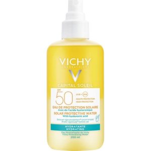 Vichy Capital Soleil Solar Protective Water Spray With Hyaluronic Acid SPF50 Ενυδατικό Νερό Προστασίας από τον Ήλιο με Υαλουρονικό Οξύ Προσώπου - Σώματος 200ml