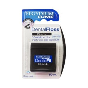 Elgydium Dental Floss Black Οδοντικό Νήμα Ελαφρά Κηρωμένο με Χλωρεξιδίνη