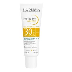 Bioderma Photoderm AKN Mat Spf30 Correcting Mattifying Fluid 40ml Αντηλιακή, Λεπτόρρευστη Κρέμα Προσώπου, Υψηλής Προστασίας για Μικτό, Λιπαρό Δέρμα με Τάση Ακμής