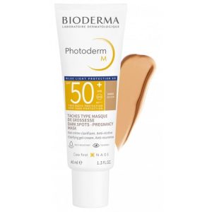 Bioderma Photoderm-M Spf50+ Tinted Anti-Recurrence Face Gel-Cream 40ml - Golden.Ματ Κρέμα Προσώπου Υψηλής Αντηλιακής Προστασίας με Χρώμα, για Ευαίσθητο Δέρμα με Σημάδια Υπερμελάγχρωσης, Καφέ Κηλίδες, Χωρίς Άρωμα.