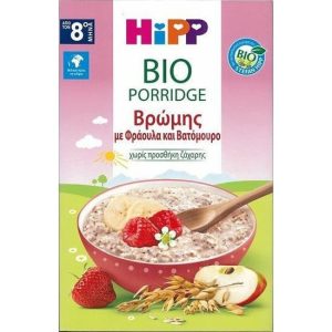 Hipp Βρεφική Κρέμα Βρώμης με Φράουλα & Βατόμουρο Χωρίς Ζάχαρη για Ηλικίες 8m+, 250gr