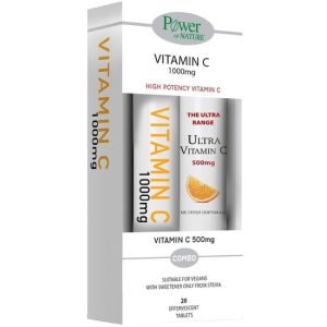 Power of Nature Promo Vitamin C 1000mg 20 Αναβράζοντα Δισκία & Vitamin C 500mg 20 Αναβράζοντα Δισκία