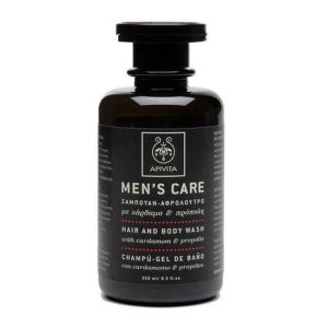 Apivita Men's Care Σαμπουάν - Αφρόλουτρο με Κάρδαμο και Προπόλη, 250ml