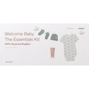 Korres Welcome Baby The Essentials Kit Κορμάκι & Καλτσάκια & Σκουφάκι από 100% Οργανικό Βαμβάκι