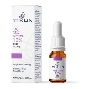 Tikun Any Time 10% Cbd 1000mg Υπογλώσσιες Σταγόνες Κάνναβης κατά του Άγχους για Ισορροπία Ευεξία Χαλάρωση 10ml